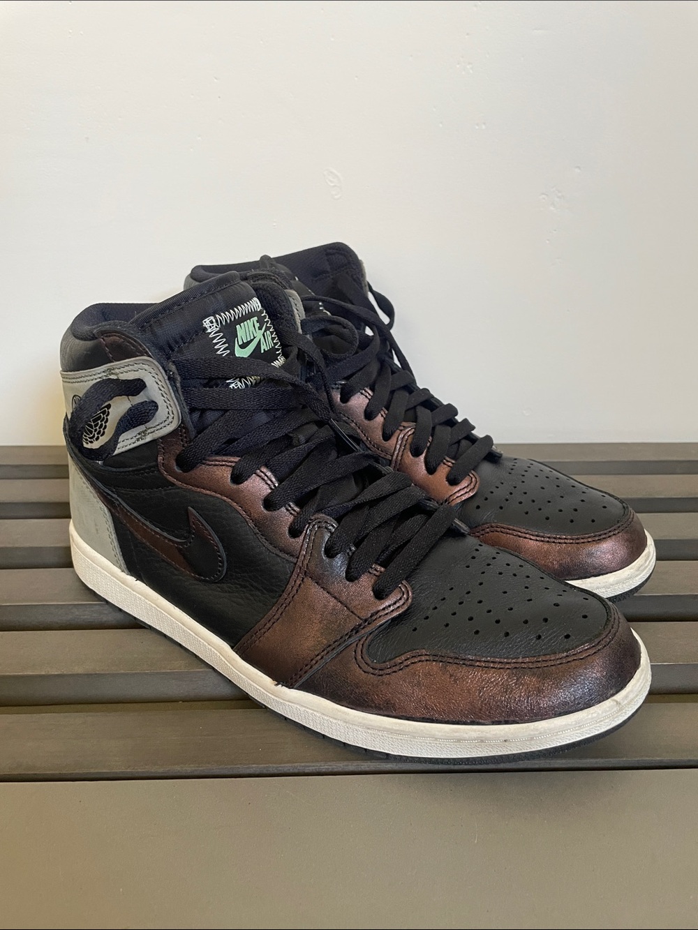 Nike Air Jordan 1 Retro High OG - “Patina” Black and Bronze Men's Sneakers sz 11